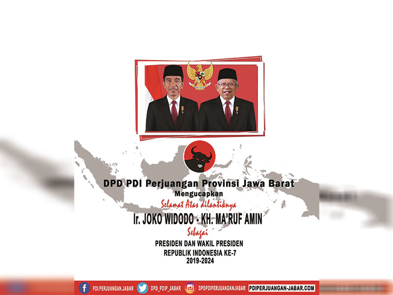 Selamat dan Sukses Atas Dilantiknya Presiden dan Wakil Presiden Republik Indonesia 2019-2024