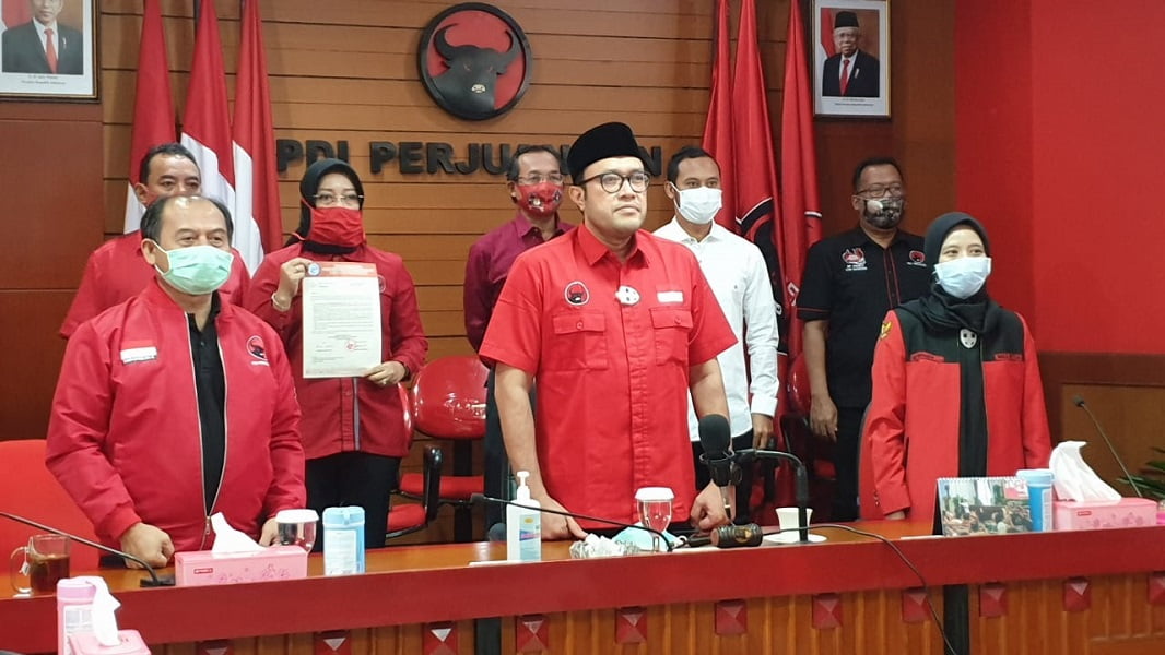 Jajaran DPD PDI Perjuangan Jabar Ikuti Pengumuman Kandidat Kepala