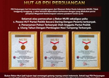 Hatrick Rekor Menjadi Kado HUT 48 PDI Perjuangan