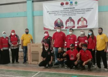 Ajak Warga Cidatar Vaksinasi, DPC PDI Perjuangan Garut Sediakan Doorprize Mesin Cuci dan Hadiah Menarik Lainnya