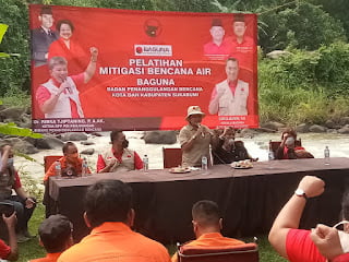 Ribka Tjiptaning Pimpin Pelatihan Mitigasi Bencana Air Bersama Baguna Kota dan Kabupaten Sukabumi