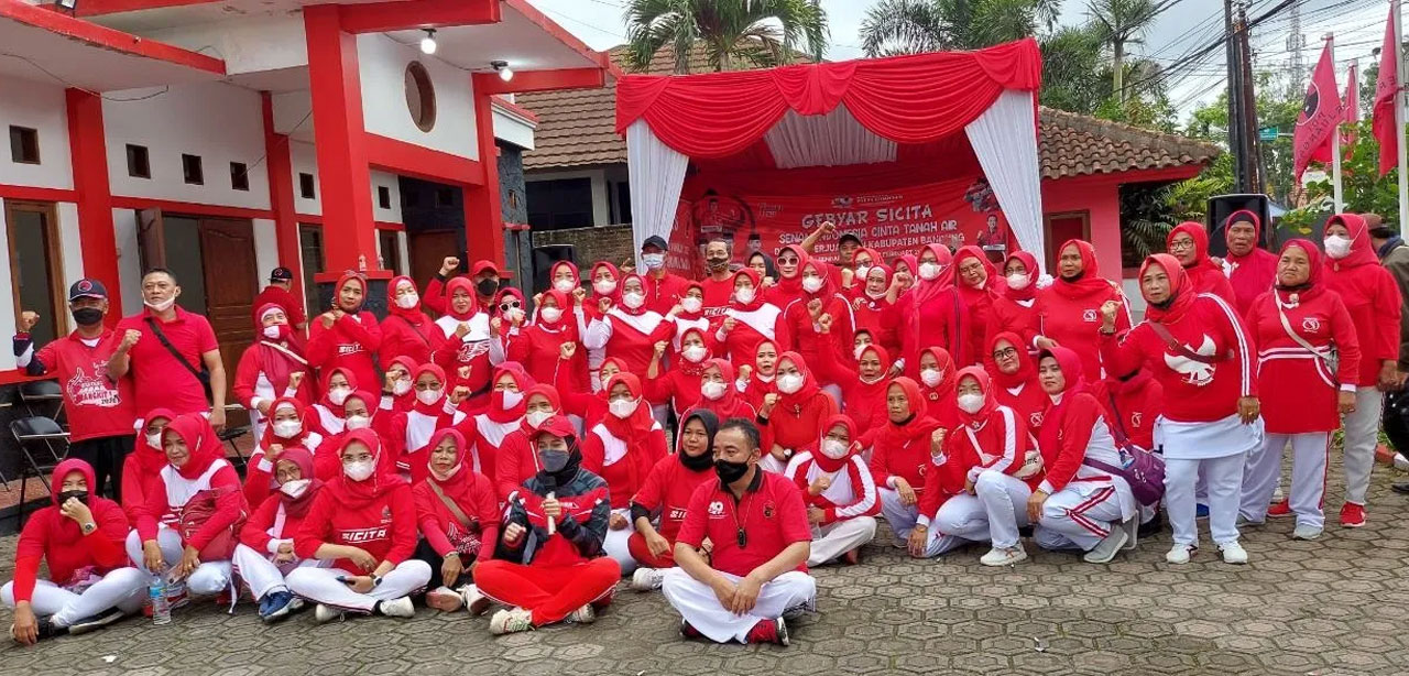 Tingkatkan Imunitas, PDI Perjuangan Kabupaten Bandung Gelar Senam Cinta Tanah Air
