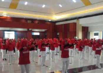 DPC PDI Perjuangan Kota Cimahi Gelar Senam SICITA Bersamaan Seluruh Indonesia