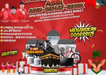 DPD PDI Perjuangan Jabar Ajak Masyarakat Bersih-bersih Kota Bandung Di Acara ‘Jabar Bangkit-ASIK’