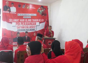 DPC PDI Perjuangan Kota Tasikmalaya Potong Tumpeng, Bentuk Tasyakuran HUT PDI Perjuangan ke 51 Tahun