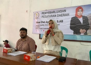 Weni Dwi Aprianti Sosialisasikan Perda Ketentraman Ketertiban Umum dan Linmas di Kabupaten Cianjur